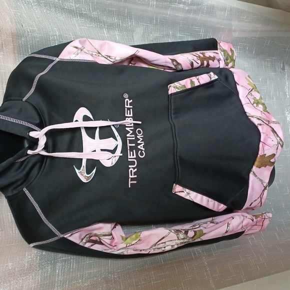 TRUE TIMBER Camo Performance Hoodie, black/pink, S - Picture 1 of 5